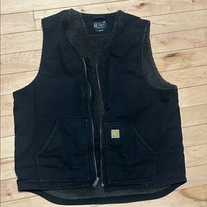 Carhartt Black Fleece-Lined Work Vest XL